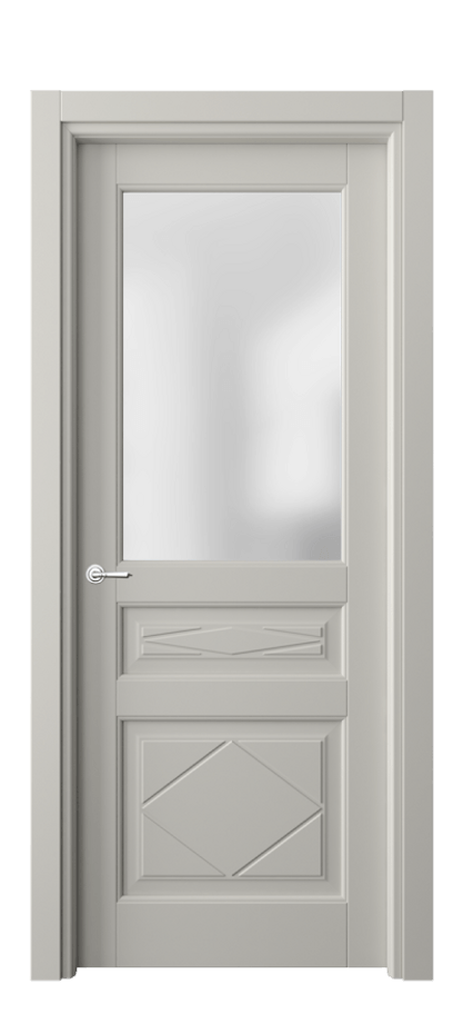 Межкомнатная дверь Тоскана Ромбо 6344 Матовый тёплый серый Сатинированное стекло Цена 98899 ₽ | Volhovec