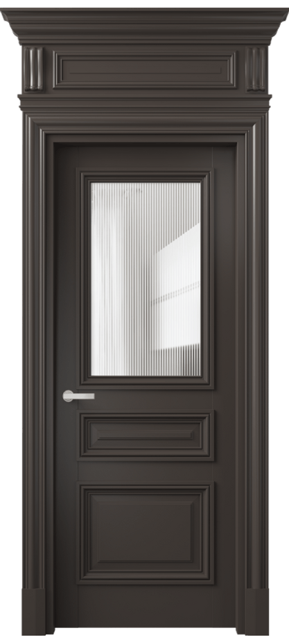 Межкомнатная дверь Антик 7304 Матовый антрацит Рифлёное стекло "Дюна", триплекс Цена 166309 ₽ | Volhovec