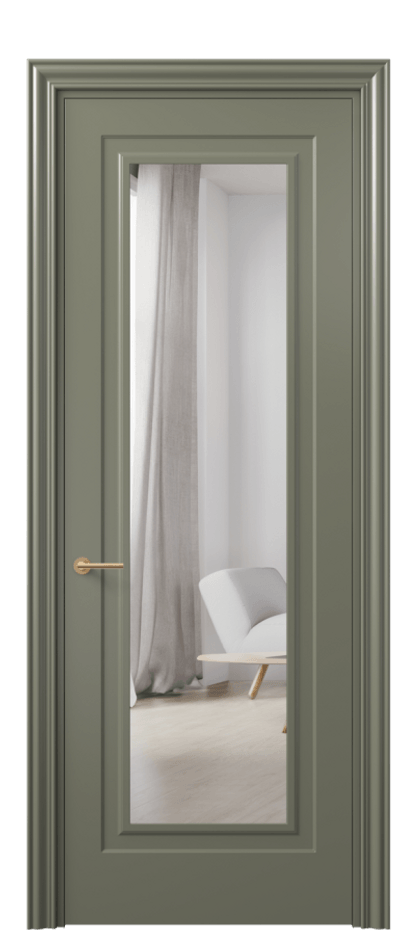 Межкомнатная дверь Mascot 8403 Матовый оливковый тёмный Двустороннее зеркало, триплекс Цена 66119 ₽ | Volhovec