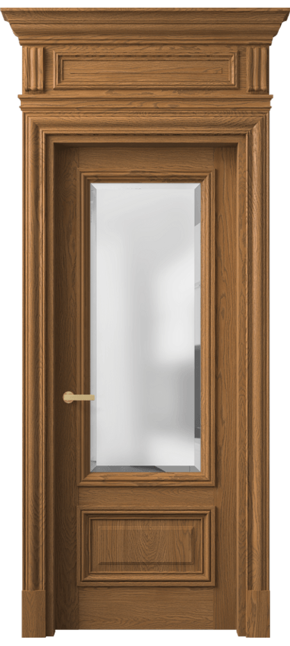 Межкомнатная дверь Antique 7306 Дуб пряный матовый Сатинированное стекло с фацетом, 6 мм Цена 200855 ₽ | Volhovec