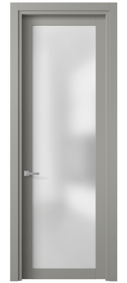 Межкомнатная дверь Planum 2102 Матовый нейтральный серый Сатинированное стекло Цена 50599 ₽ | Volhovec