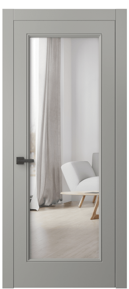 Межкомнатная дверь Linea 8300 Матовый нейтральный серый Двустороннее зеркало, триплекс Цена 64719 ₽ | Volhovec