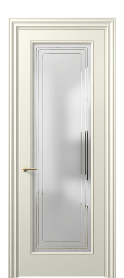 Межкомнатная дверь Маскот 8400 Матовый молочно-белый Сатинированное стекло с гравировкой "Грани", триплекс Цена 66824 ₽ | Volhovec
