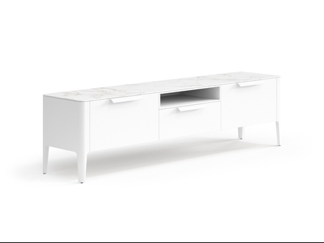 Мебель ТВ тумба Piega. Цвет Матовый светло-серый. Материал Гладкая эмаль. Коллекция ТВ тумба Piega. Картинка.