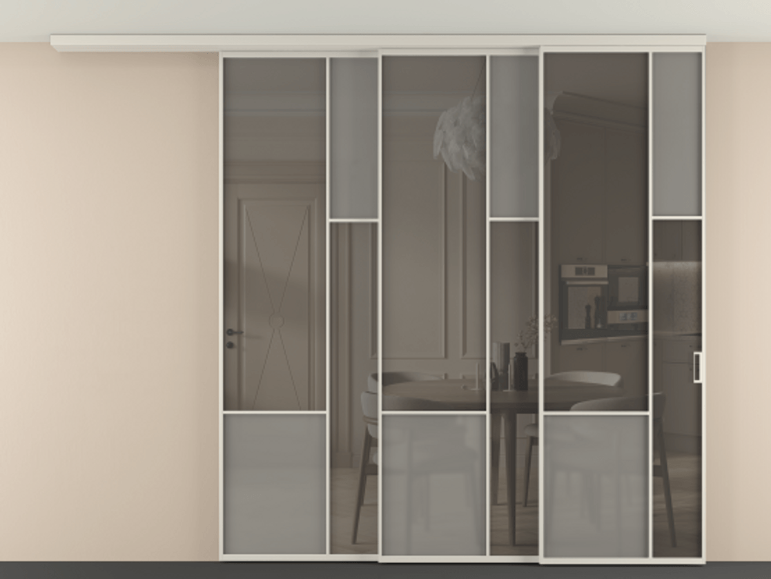 Перегородка Mosaic вдоль стены телескопик синхро-3 #VENDORCODE# #FURNISH# #GLASS# Цена #PRICE# #CURRENCY# | Volhovec
