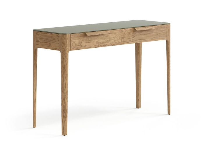 Мебель Консоль Piega 2 ящика. Цвет Дуб мускатный матовый. Материал Массив дуба матовый. Коллекция Консоль Piega 2 ящика. Картинка.