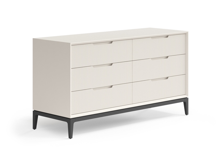Мебель Комод Velvet 6 ящиков. Цвет Матовый облачно-серый. Материал Гладкая эмаль. Коллекция Комод Velvet 6 ящиков. Картинка.
