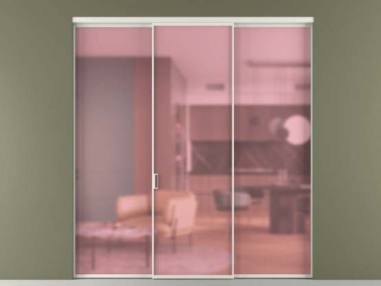 Алюминевая перегородка АЛПР 040.01_АСР_САТ РОЗ_new. Цвет Алюминий серый. Материал Алюминий в эмали. Коллекция Перегородка Формато внутри проёма 3 створки. Картинка.