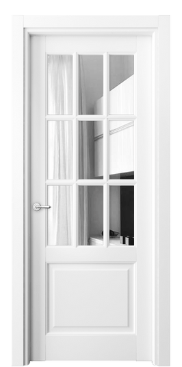 Дверь межкомнатная 6312 МБЛ ЗЕР. Цвет Матовый белоснежный. Материал Гладкая эмаль. Коллекция Тоскана Грильято. Картинка.