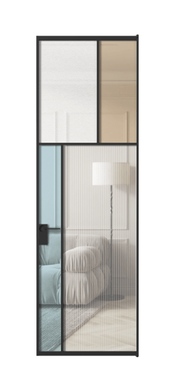 Межкомнатная дверь АЛПЛ041.22 ЧРН 4 стекла. Цвет Алюминий Черный. Материал Алюминий. Коллекция Mosaic. Фото. Дверь межкомнатная АЛПЛ041.22 ЧРН 4 стекла. Цвет Алюминий Черный. Материал Алюминий. Коллекция Mosaic. Картинка.