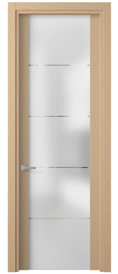 Дверь межкомнатная 4114 МШНДМ ГРА. Цвет Дуб молочный матовый. Материал Мультишпон Naturwood. Коллекция Planum. Картинка.