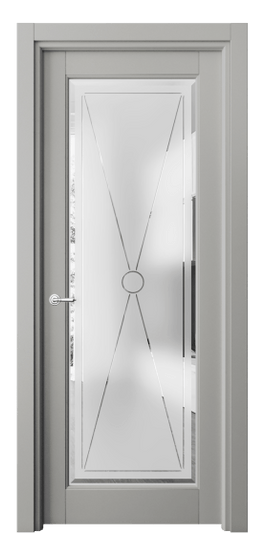 Дверь межкомнатная 6300 МНСР САТ-Ф. Цвет Матовый нейтральный серый. Материал Гладкая эмаль. Коллекция Тоскана Литера. Картинка.