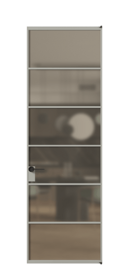 Дверь межкомнатная АЛПЛ040.04 Бронза сатин триплекс АНСР. Цвет Алюминий нейтральный серый. Материал Алюминий в эмали. Коллекция Формато. Картинка.