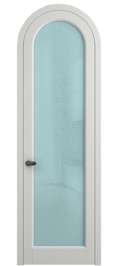 Дверь межкомнатная 6814 МССР LED Голубой. Цвет Матовый светло-серый. Материал Гладкая эмаль. Коллекция Palazzo. Картинка.