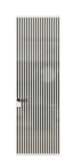 Дверь межкомнатная АЛПЛ040.06 АССР Серый сатин триплекс. Цвет Алюминий светло-серый. Материал Алюминий в эмали. Коллекция Formato. Картинка.