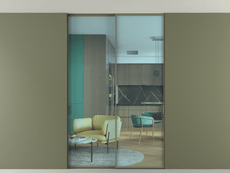 Перегородка Формато внутри проёма скрытое крепление в потолок 2 створки