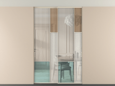 Перегородка Mosaic внутри проёма скрытое крепление в потолок 2 створки